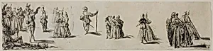 Sketches of Ladies and Gentlemen, Dancers by Imitator of Jean Antoine Watteau