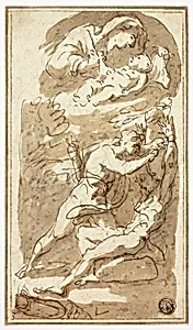 Sketches of Madonna and Child, Flaying of Marsyas
