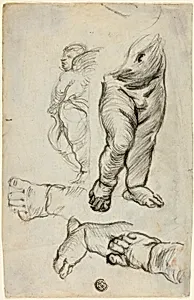 Sketches of Putti (recto); Study for Ornament (verso)