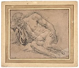 Sleeping Male Nude, perhaps for the Drunkenness of Noah