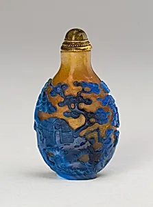 Snuff Bottle with a Figure on Mule in Landscape by Unknown