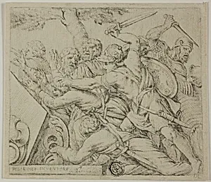 Soldiers of Cyrus Tearing Apart the Army of Spargabise by Polidoro da Caravaggio