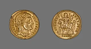 Solidus (Coin) Portraying Emperor Constantine I by Ancient Roman