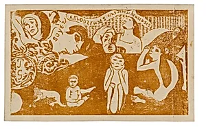 Soyez amoureuses, vous serez heureuses (Love, and You Will Be Happy), from the Suite of Late Wood-Block Prints by Paul Gauguin