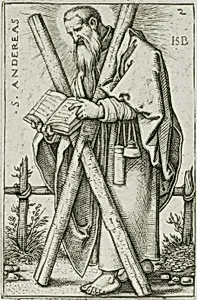 St. Andrew, plate 2 from The Twelve Apostles by Hans Sebald Beham
