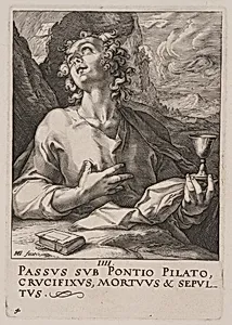 St John, from Christ, the Apostles and St Paul with the Creed by Hendrick Goltzius