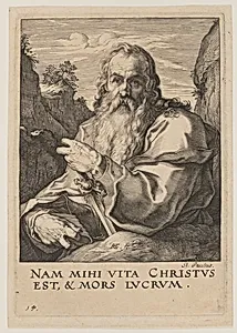 St Paul, from Christ, the Apostles and St Paul with the Creed by Hendrick Goltzius