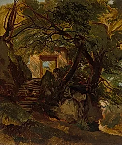 Staircase in the Park of Villa Chigi di Ariccia by Alexandre Calame