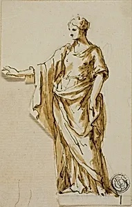Standing Female Figure with Right Arm Raised
