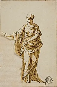 Standing Female Figure with Right Arm Raised