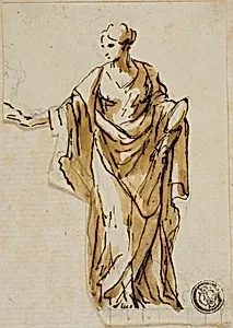 Standing Female Figure with Right Hand Raised