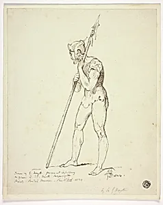 Standing Man in Armour Holding Lance