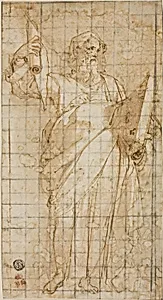 Standing Prophet with a Book and Scroll