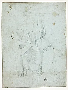 Standing Youth Holding Hat, and Sketch of Legs