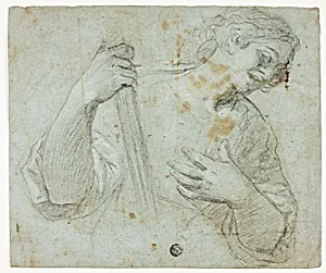 Standing Youth in Profile to Right, Holding Staff