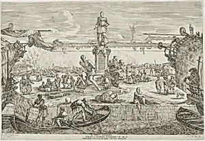 Statue of Ferdinand I, Grand Duke of Tuscany, from Views of the Port of Livorno by Stefano della Bella