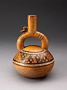 Stirrup Spout Vessel with Textile-like Pattern on Shoulder