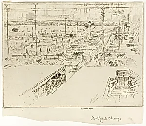 Stock Yards, Chicago by Joseph Pennell