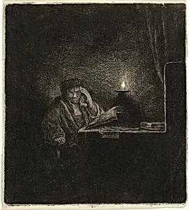 Student at a Table by Candlelight