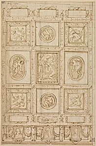 Study for a Ceiling Decoration, with Rebecca and Eliezer at the Well (recto); Study for a Ceiling Decoration (verso)