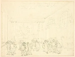 Study for Excise Office, Broad Street, from Microcosm of London