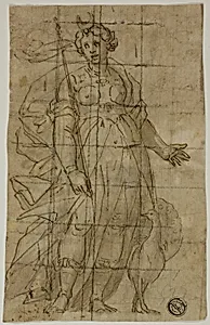 Study for Juno (or Diana) with a Peacock