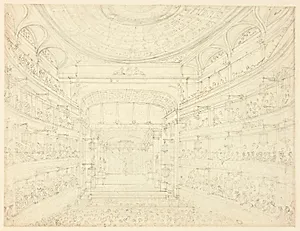 Study for New Covent Garden Theater, from Microcosm of London