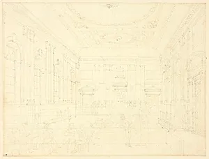 Study for South Sea House, Dividend Hall, from Microcosm of London