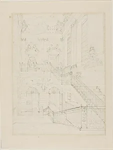 Study for The Hall and Staircase, British Museum, from Microcosm of London