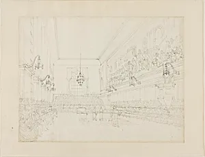 Study for The Hall, Blue Coat School, from Microcosm of London