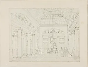 Study for The Hall, Carlton House, from Microcosm of London