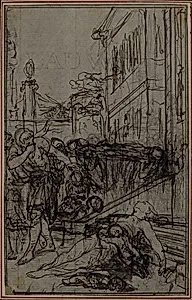 Study for the Vignette of Lucretius's "De la Nature des Choses", Vol. II, Book VI by Hubert François Gravelot