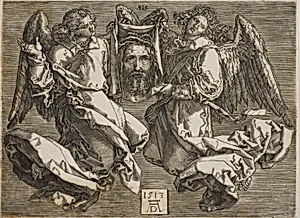 Sudarium Displayed by Two Angels