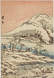 Sunrise Over Mountain Village in Winter