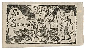 Tahitians, Flowers, and Leaves, headpiece for Le sourire by Paul Gauguin