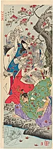 Taira Koremochi Conquering the Devil Woman on Mount Togakushi (Taira no Koremochi Togakushiyama kijo taiji no zu) by Tsukioka Yoshitoshi