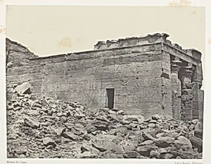 Temple De Dandour (Ancienne Tantour), Dédié à La Triade Osiris-Isis-Horus; Nubie, plate 93 from the album "Egypte, Nubie, Palestine et Syrie" (1852) by Maxime Du Camp