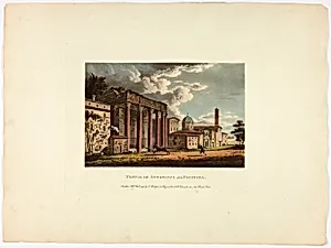 Temple of Antoninus and Faustina, plate thirty-six from A Select Collection of Views and Ruins in Rome and its Vicinity by Unknown