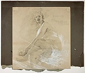 Terpsichore (recto), and Dancing Female Figure (verso), Mural Studies for Drawing Room Ceiling, Residence of Collis P. Huntington, now Yale University Art Gallery