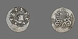Tetradrachm (Coin) Depicting a Cista with Snake by Ancient Greek