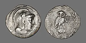 Tetradrachm (Coin) Depicting the Goddess Athena by Ancient Greek