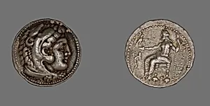 Tetradrachm (Coin) Depicting the Hero Herakles with the Features of Alexander the Great by Ancient Greek