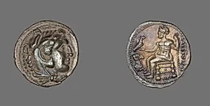 Tetradrachm (Coin) Depicting the Hero Herakles with the Features of Alexander the Great by Ancient Greek
