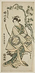 The Actor Anegawa Daikichi as Ayame no Mae in the play "Miyo no Hana Yunzei Kagami," performed at the Morita Theater in the eleventh month, 1760