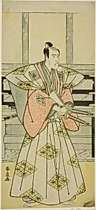 The Actor Ichikawa Komazo III as Fuji Sakon (?) in the Play Egara Tenjin Risho Kagami (?), Performed at the Nakamura Theater (?) in the Third Month, 1789 (?)