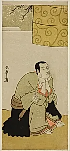 The Actor Ichikawa Monnosuke II as a Buddhist Monk in the Play Edo no Hana Mimasu Soga, Performed at the Nakamura Theater in the Fourth Month, 1783 by Katsukawa Shunsho