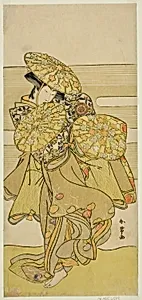 The Actor Iwai Hanshiro IV in the Hanagasa Dance in the Play Iromi-gusa Shiki no Somewake, Performed at the Nakamura Theater in the Ninth Month, 1781