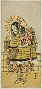 The Actor Nakamura Nakazo I as Takechi Jubei Mitsuhide in the Play Shusse Taiheiki, Performed at the Nakamura Theater in the Eighth Month, 1775 by Katsukawa Shunsho