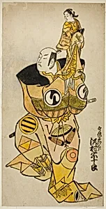 The Actor Sawamura Sojuro I as Usami no Saburo in the play "Yukun Yoroi Soga," performed at the Nakamura Theater in the first month, 1736 by Torii Kiyomasu II