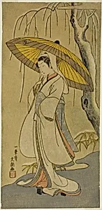 The Actor Segawa Kikunojo II as the Heron Maiden in the play "Cotton Wadding of Izu Protecting the Matrimonial Chrysanthemums (Myoto-giku Izu no Kisewata)," performed at the Ichimura Theater from the first day of the eleventh month, 1770